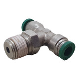 Conexão T 1/4'' Npt Latão Niquelado Parker W172plp-6-4-pk10