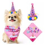 Conj. Bandana E Chapéu Festa Aniversário Cachorro Gato Pet