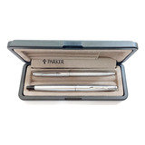 Conj Parker 45 Esfero/tinteiro Metal Embalagem Luxo