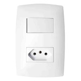 Conjunto 1 Tecla Simples + Tomada 20 A Home C/placa
