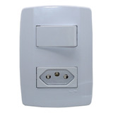 Conjunto 1 Tomada 3p 20a + 1 Interruptor Simples 80201 Ilumi Cor Branco