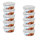Conjunto 10 Potes Vidro Hermético Mantimentos Marmita 400ml