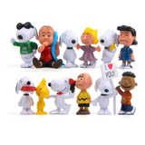 Conjunto 12 Figuras Charlie Brown Snoopy E Seus Amigos