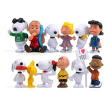 Conjunto 12 Figuras Charlie Brown Snoopy E Seus Amigos