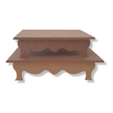 Conjunto 2 Bandeja Doce Festa Decoração Enfeite Mesa Mdf Cru