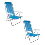 Conjunto 2 Cadeiras De Praia Reclinável