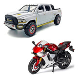 Conjunto 2 Em 1 Em Miniatura Yamaha Yzf E Dodge Ram Trx