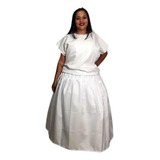 Conjunto 2 Peças Oxford Umbanda Candomblé Saia Camisu Orixá