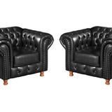 Conjunto 2 Poltronas Luis Xv Chesterfield Vintage Eawt