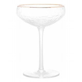 Conjunto 2 Taças Cristal P Vinho Martelado Petra Fio De Ouro