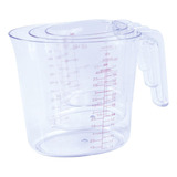 Conjunto 3 Jarras Medidoras Com Alça 250ml, 500ml E 1 Litro