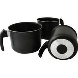 Conjunto 3 Pçs Canecão Leiteira Antiaderente 12/14/16 Preto