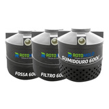 Conjunto 3 Peças, Fossa, Filtro E Sumidouro 600lts Rotomold