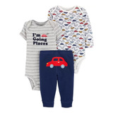 Conjunto 3 Peças Body Carros Carters - Boy