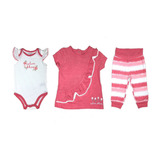Conjunto 3 Peças Camiseta,body,calça Calvin Klein Infantil