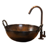 Conjunto 3 Peças Cuba De Cobre C/alça+torneira+válvula