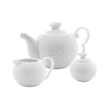 Conjunto 3 Peças De Chá Porcelana Butterfly Branco - Wolff