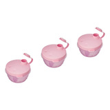 Conjunto 3 Potes Dosador Para Leite Em Pó C/ 3 Divisórias