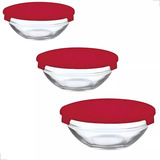 Conjunto 3 Potes Vidro Hermético Tampa Mantimento Grão Fruta