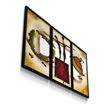Conjunto 3 Quadros Abstrato Casal Quarto Recepção Sala Hall