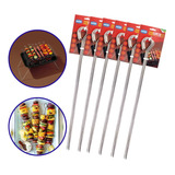 Conjunto 36 Mini Espetinhos Em Aço Inox P/ Churrasquinho Mor