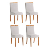 Conjunto 4 Cadeiras Para Sala De Jantar Romana Cinza Bewt