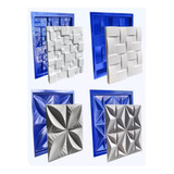 Conjunto 4 Formas 3d Gesso/cimento Abs Azul Envio Imediato