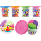 Conjunto 4 Potes De Massinha De Modelar Presente P/ Crianças