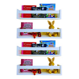 Conjunto 4 Prateleiras Estante De Livro Quarto Criança 55cm