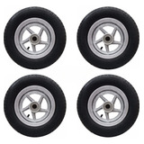 Conjunto 4 Rodas De Alumínio Aro 8'' Rolamento Pneu Câmara