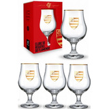 Conjunto 4 Taças Dublin Flamengo Copo Cerveja Chop Oficial