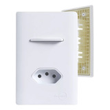 Conjunto 4x2 Tecla Simples Tomada 20a Branco Novara (5 Peça)