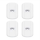 Conjunto 4x2 Tomada Simples 10a Blanc Mais - Kit 4