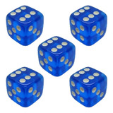 Conjunto 5 Dados Translucidos D6 Azul 16mm Ludens Spirit