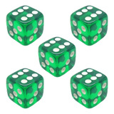Conjunto 5 Dados Translucidos D6 Verde 16mm Ludens Spirit