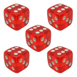 Conjunto 5 Dados Translucidos D6 Vermelho 16mm Ludens Spirit
