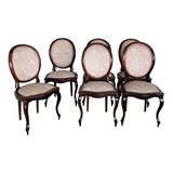Conjunto 6 Cadeira Medalhao Antiga Jacaranda