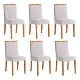 Conjunto 6 Cadeiras Para Sala De Jantar Romana Cinza Biwt