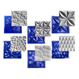 Conjunto 6 Formas 3d Gesso E Cimento Abs 1mm Azul Lindissimo