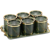 Conjunto 6 Porta Tempeiro E Mantimentos Mais Bandeja