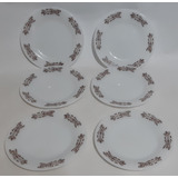 Conjunto 6 Pratos Rasos Colorex Sobremesa 20cm Marrom