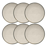 Conjunto 6 Pratos Rasos Rustico Brisa 26cm Oxford Porcelanas