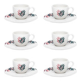 Conjunto 6 Xícaras Pequenas 75 Ml Com 6 Pires Coup Selva