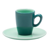Conjunto 6 Xícaras Pequenas 75ml De Expresso C/ Pires Oxford Cor Verde