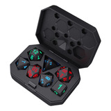 Conjunto 7 Dados Rpg De Mesa Led Recarregável Case Rgb
