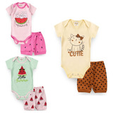 Conjunto 8 Peças Body Shorts Manguinha Bebe Tipo Carters