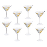 Conjunto 8 Taças Martini Requinte Acrílico Cristal 350ml Cor Transparente