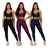 Conjunto Academia Cirrê 3d Calça Legging E Top Ajuste Kit 3