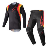 Conjunto Alpinestars Fluid Corsa 2023 Preto Trilha Motocross