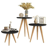 Conjunto Aparador Apoio / Mesa Lateral / Mesa De Centro Maju